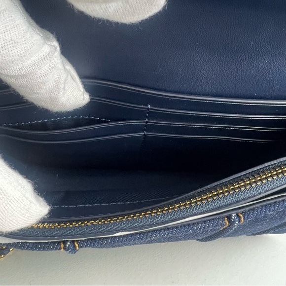 NWT Tory Burch Britten Denim Chain Wallet With Wristlet - Picture 16 of 16